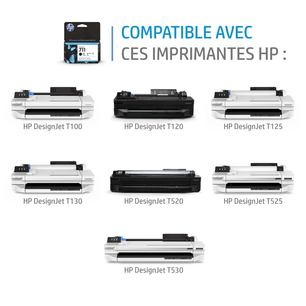 HP 711 80-ml Black DesignJet Ink Cartridge