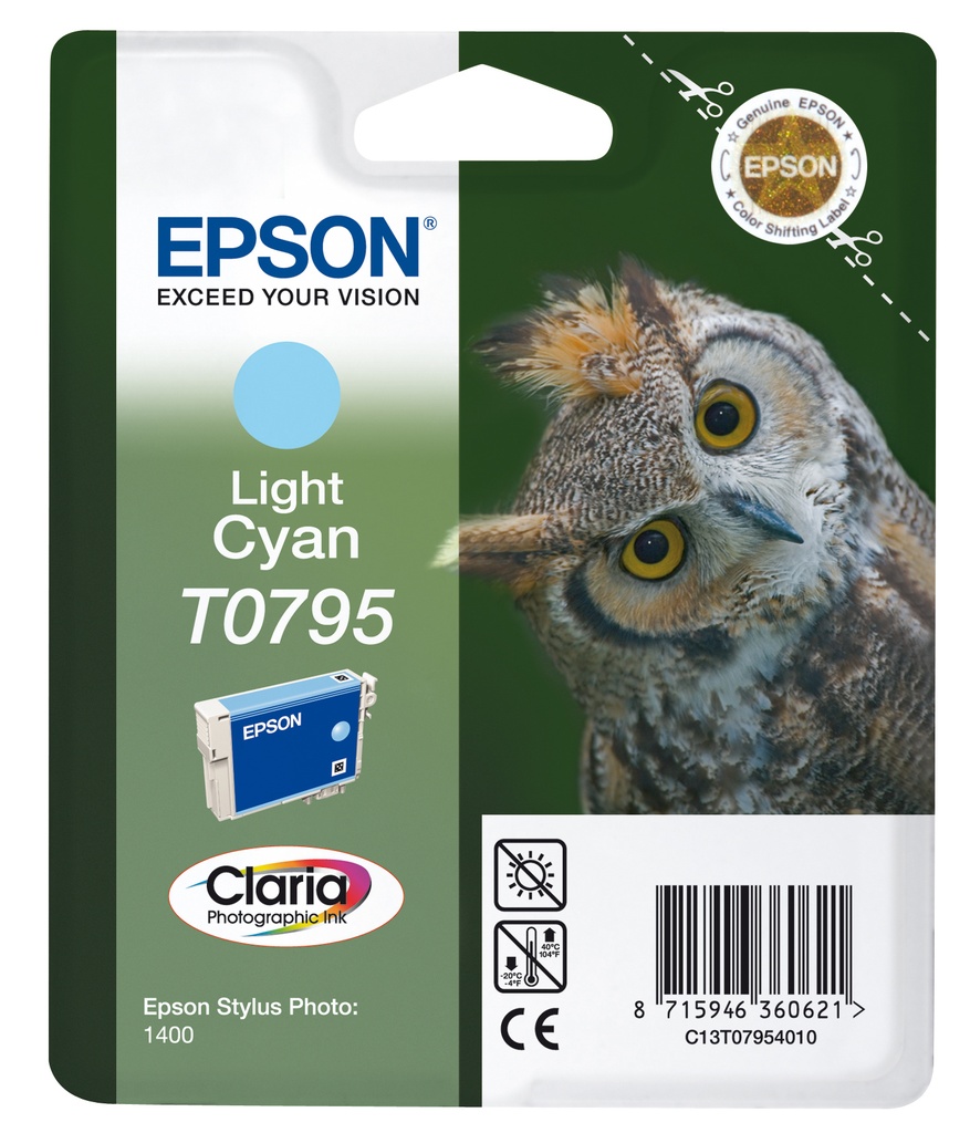 Epson Owl Singlepack Light Cyan T0795 Claria Photographic Ink