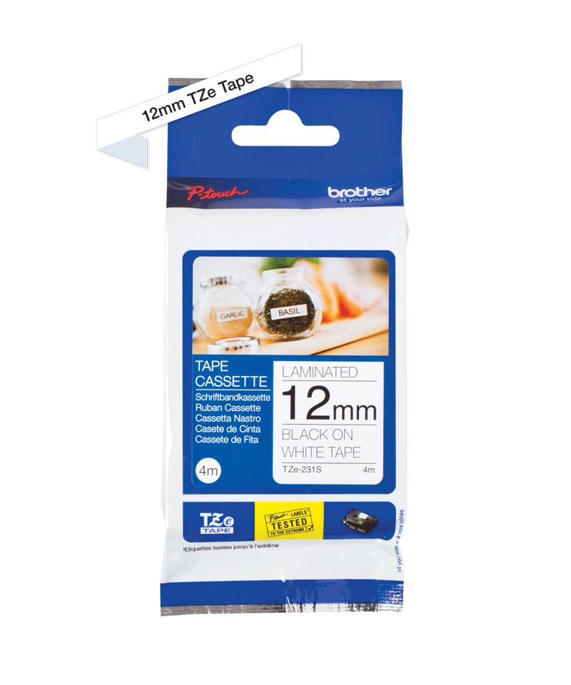 Brother TZE231S label-making tape Black on white TZe