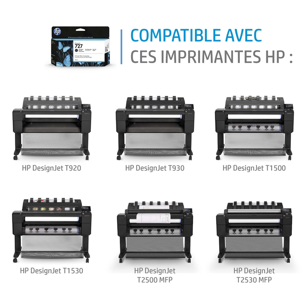 HP 727 300-ml Cyan DesignJet Ink Cartridge