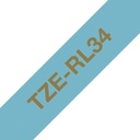 Brother TZE-RL34 label-making tape Gold on blue