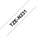 Brother Non laminated black on white tape
