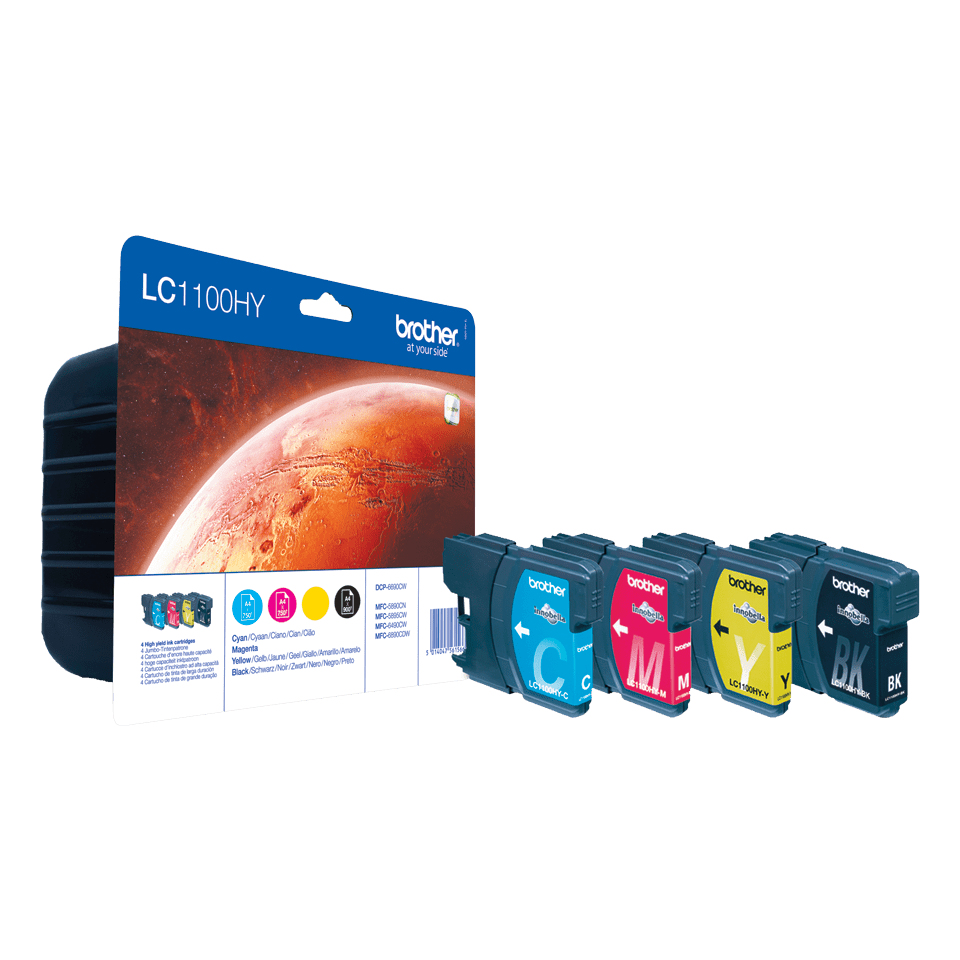 Brother LC1100HYVALBP ink cartridge 4 pc(s) Original Black, Cyan, Magenta, Yellow