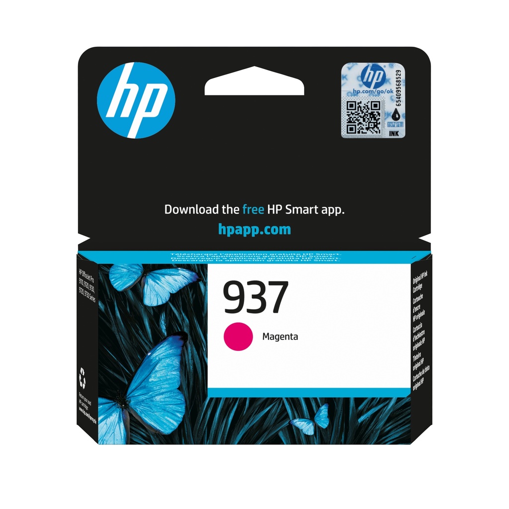 HP 4S6W3NE/937 Cartouche à  tête d'impression magenta, 800 Feuilles ISO/IEC 19752 pour HP OfficeJet Pro 9100 