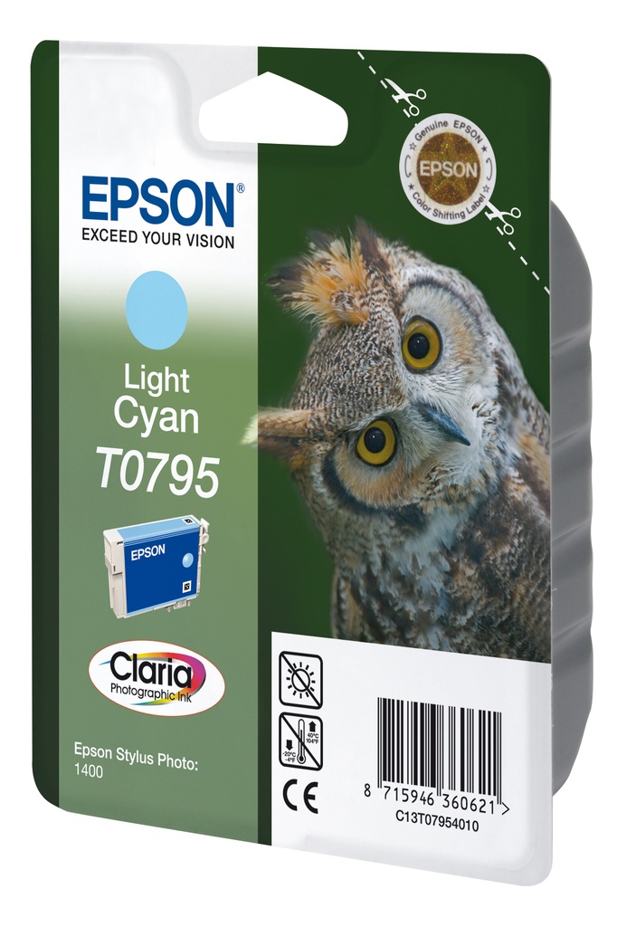 Epson Owl Singlepack Light Cyan T0795 Claria Photographic Ink