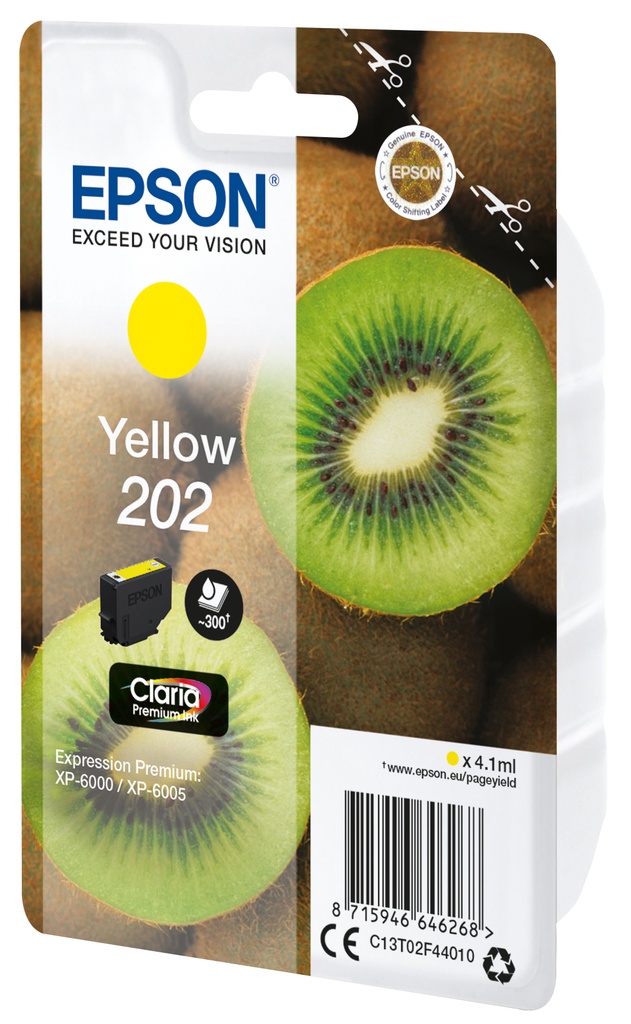 Epson C13T02F44020|202 Cartouche d'encre jaune, 300 Feuilles 4.1ml pour Epson XP-6000