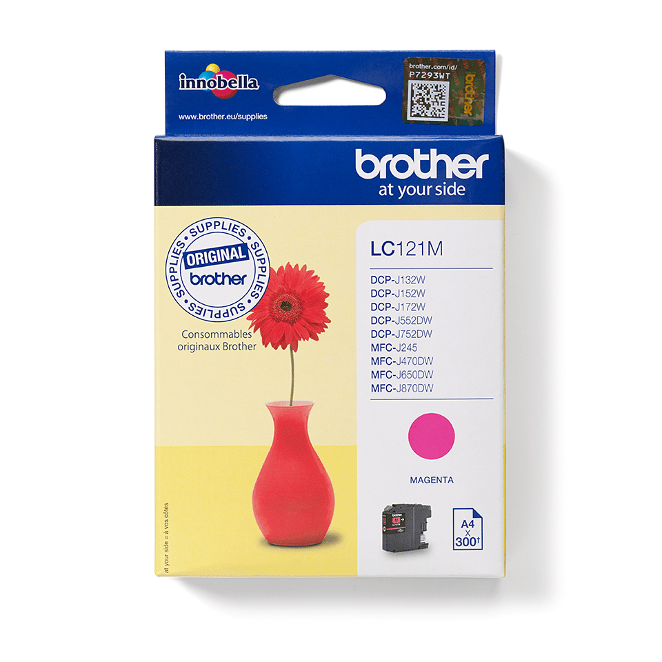 Brother LC-121M Cartouche d'encre magenta, 300 Pages ISO/IEC 24711 3.9ml pour Brother DCP-J 132/MFC-J 285