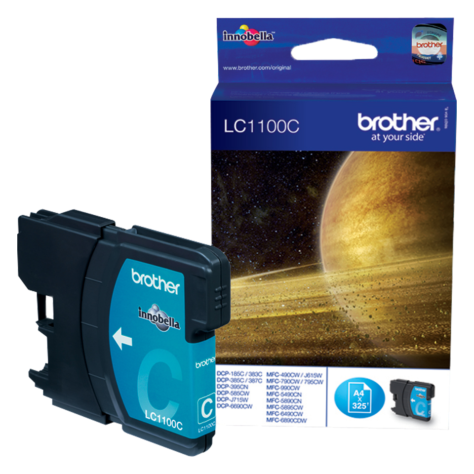 Brother LC-1100C Cartouche d'encre cyan, 325 Pages ISO/IEC 24711 5.5ml pour Brother DCP 185 C/MFC 6490 C
