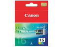Canon 9818A002/BCI-16C Cartouche d'encre couleur twin pack, 2x100 Pages/5% 2.5ml UE2 pour Canon Pixma IP 90/Selphy DS 700