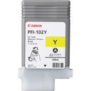 Canon 0898B001/PFI-102Y Cartouche d'encre jaune 130ml pour Canon IPF 500/600/700/750