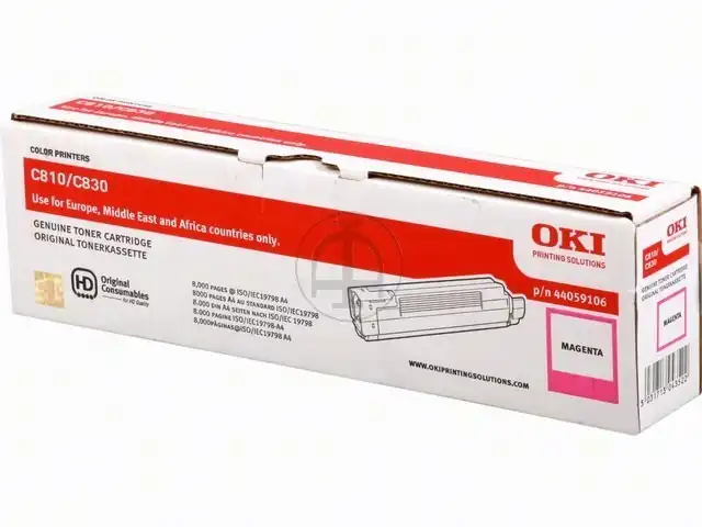OKI 44059106 Toner magenta, 8.000 Feuilles ISO/IEC 19798 pour C 810 Series