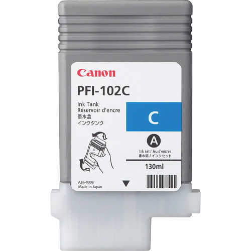 Canon 0896B001/PFI-102C Cartouche d'encre cyan 130ml pour Canon IPF 500/600/700/750