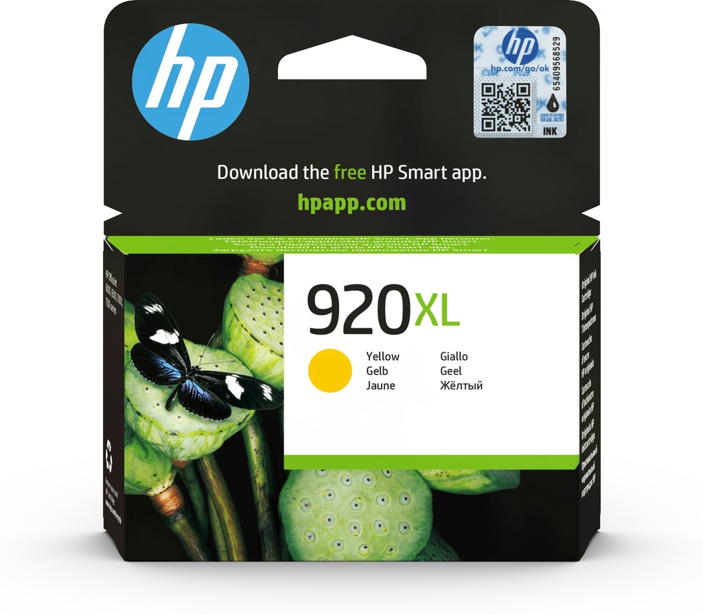 HP CD974AE/920XL Cartouche d'encre jaune haute capacité, 700 Pages ISO/IEC 24711 6ml pour HP OfficeJet 6000