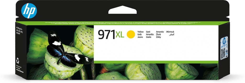 HP CN628AE/971XL Cartouche d'encre jaune haute capacité, 6.600 Pages ISO/IEC 24711 83ml pour HP OfficeJet Pro X