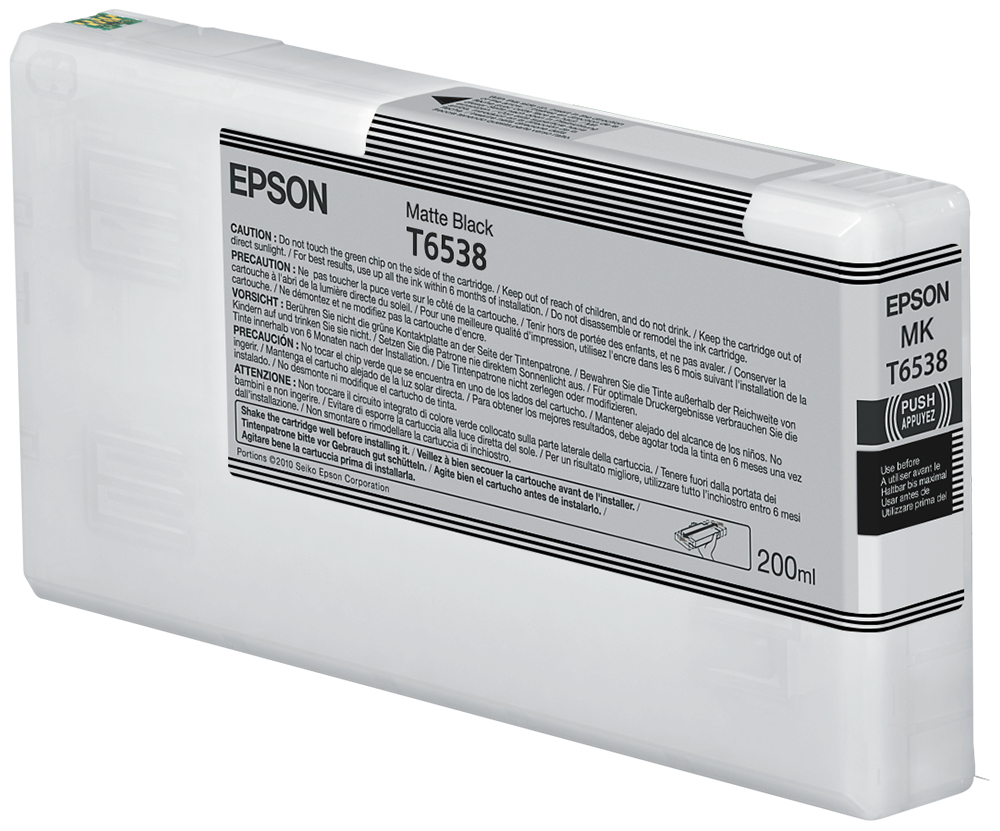 Epson C13T653800/T6538 Cartouche d'encre noire mate 200ml pour Epson Stylus Pro 4900