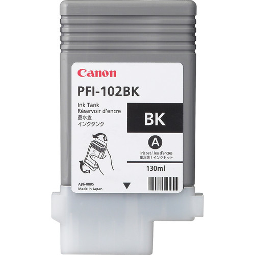 Canon 0895B001/PFI-102BK Cartouche d'encre noire 130ml pour Canon IPF 500/600/6000 S/700/750