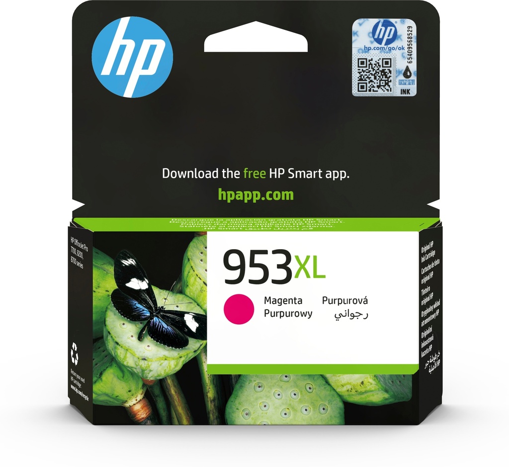 HP F6U17AE/953XL Cartouche d'encre magenta haute capacité, 1.450 Pages 18.5ml pour HP OfficeJet Pro 7700/8210/8710