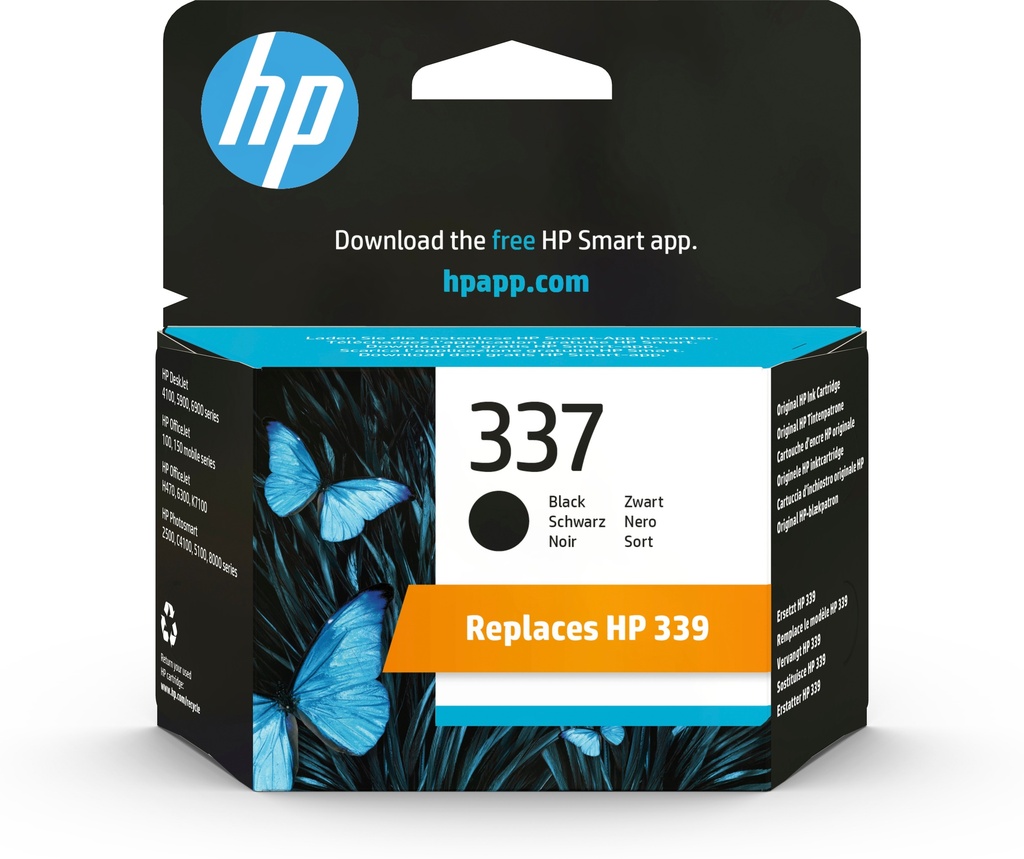 HP C9364EE/337 Cartouche à tête d'impression noire, 420 Pages ISO/IEC 24711 11ml pour HP DeskJet D 4160/5940/6940/OfficeJet 6310/PhotoSmart 8750