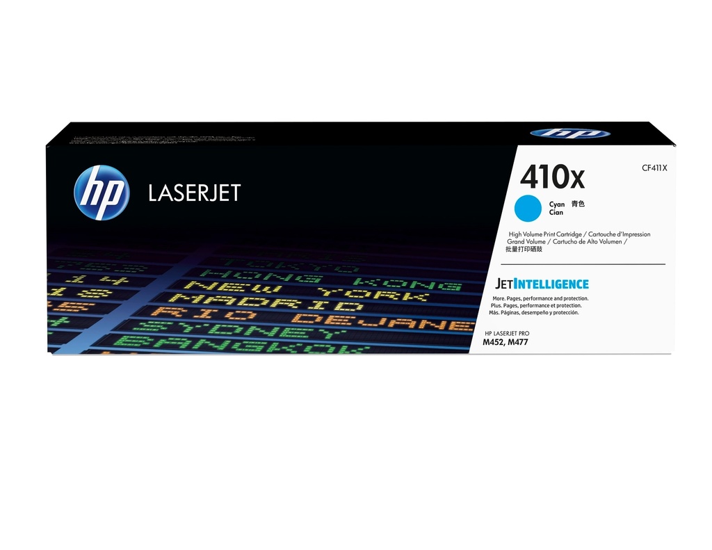 HP CF411X/410X Cartouche toner cyan haute capacité, 5.000 Pages ISO/IEC 19798 pour HP Pro M 452