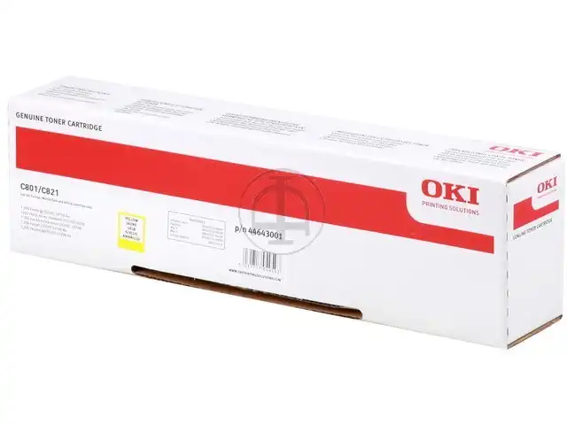 OKI 44643001 Kit toner jaune, 7.300 Feuilles ISO/IEC 19798 pour C 801 DN/N/821 DN/N