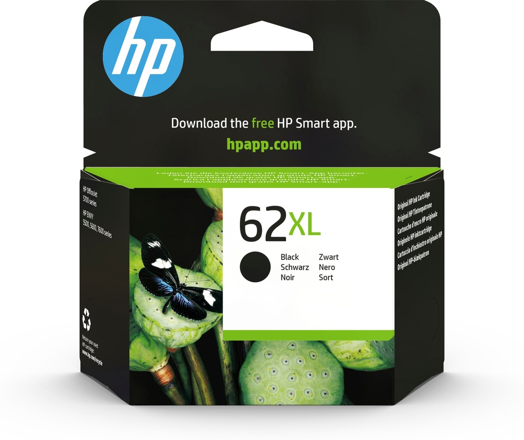 HP 62XL cartouche d'encre noire grande capacité authentique