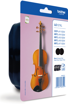 Brother LC-127XLBKBP2 Cartouche d'encre noire twin pack, 2x1.200 Pages ISO/IEC 24711 9ml UE2 pour Brother MFC-J 4510