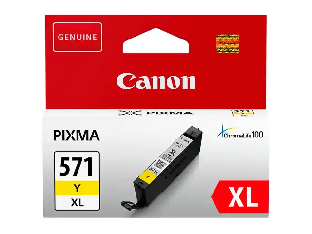 Canon 0334C001/CLI-571YXL Cartouche d'encre jaune haute capacité, 680 Pages ISO/IEC 24711 336 Photos 11ml pour Canon Pixma MG 5750/7750