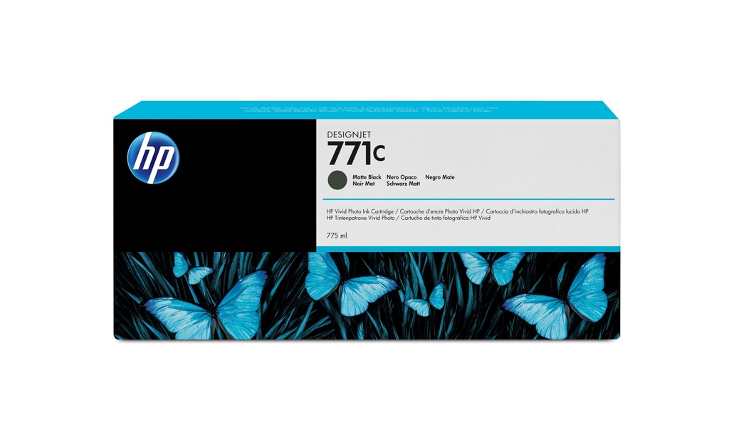 HP B6Y07A/771C Cartouche d'encre noire mate 775ml pour HP DesignJet Z 6200