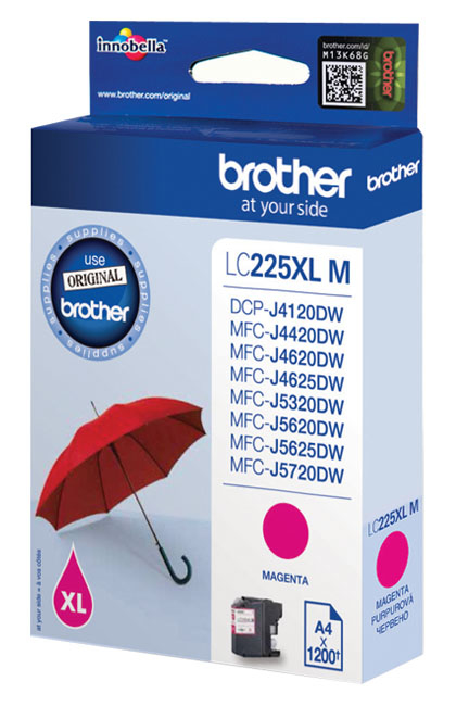 Brother LC-225XLM Cartouche d'encre magenta, 1.200 Pages ISO/IEC 24711 11.8ml pour Brother MFC-J 4420/5320