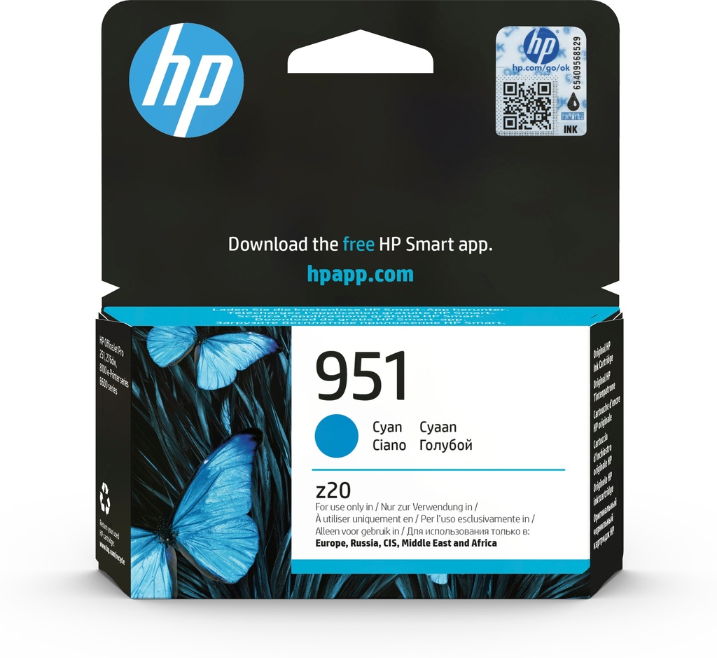 HP CN050AE/951 Cartouche d'encre cyan, 700 Pages ISO/IEC 24711 8.5ml pour HP OfficeJet Pro 8100/8610/8620