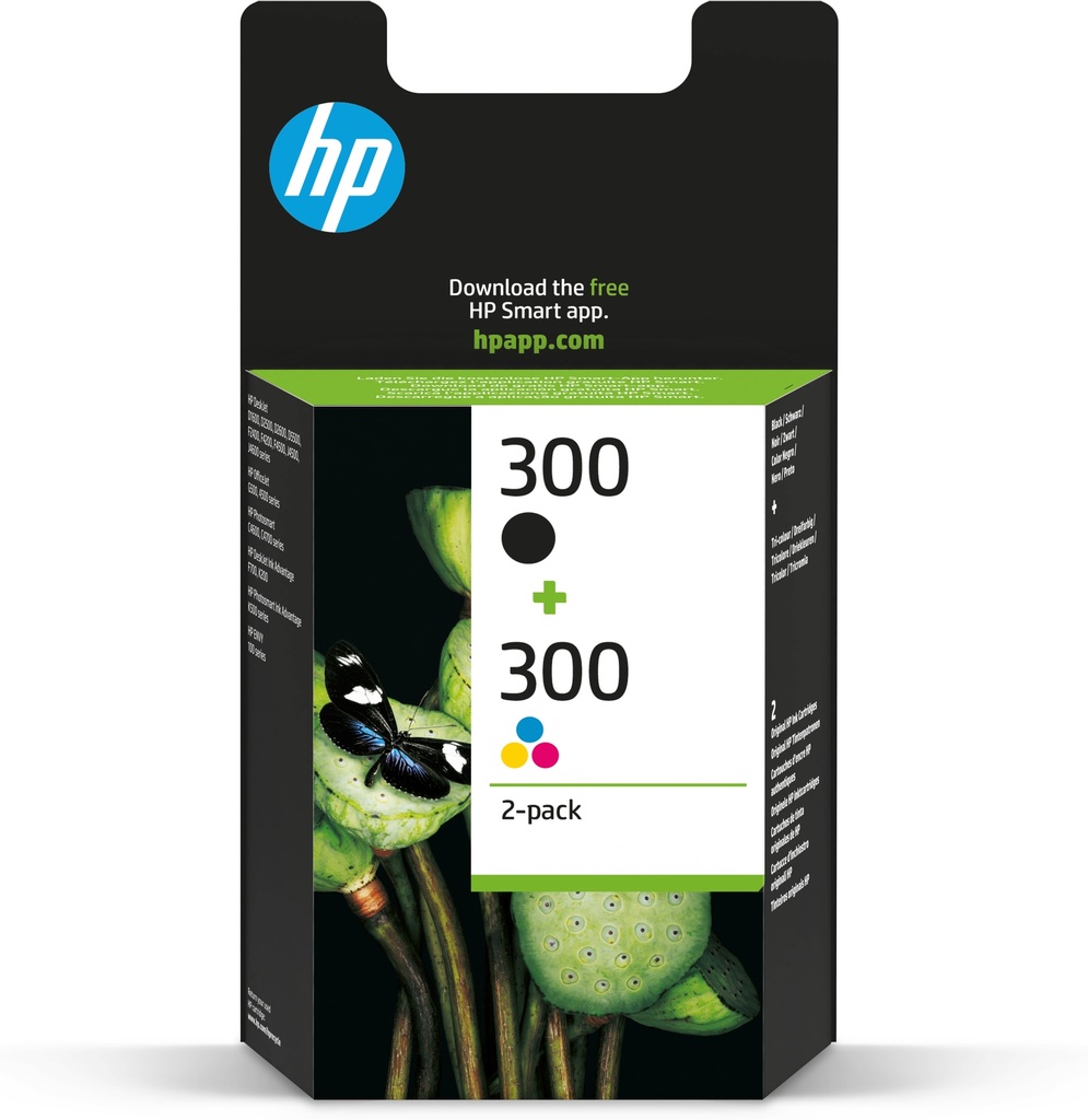 HP CN637EE/300 Cartouche à tête d'impression multi pack noire + couleur, 2x200 Pages ISO/IEC 24711 200pg + 160 pg UE2 pour HP DeskJet D 2500/OfficeJet J 4500