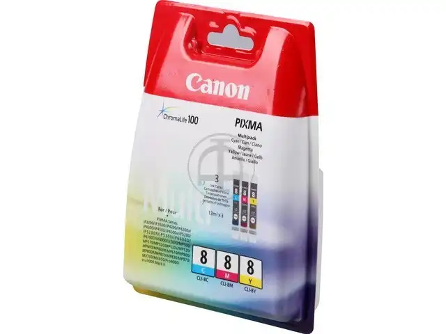 Canon 0621B029/CLI-8 Cartouche d'encre multi pack C,M,Y 3x13ml UE3 pour Canon Pixma IP 3300/4200/6600/MP 960/Pro 9000
