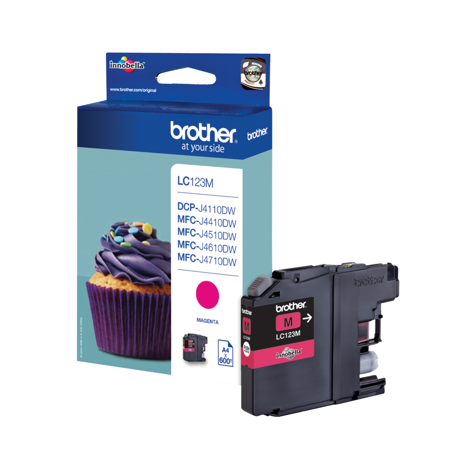Brother LC-123M Cartouche d'encre magenta, 600 Pages ISO/IEC 24711 5.9ml pour Brother DCP-J 132/MFC-J 4510/MFC-J 6920