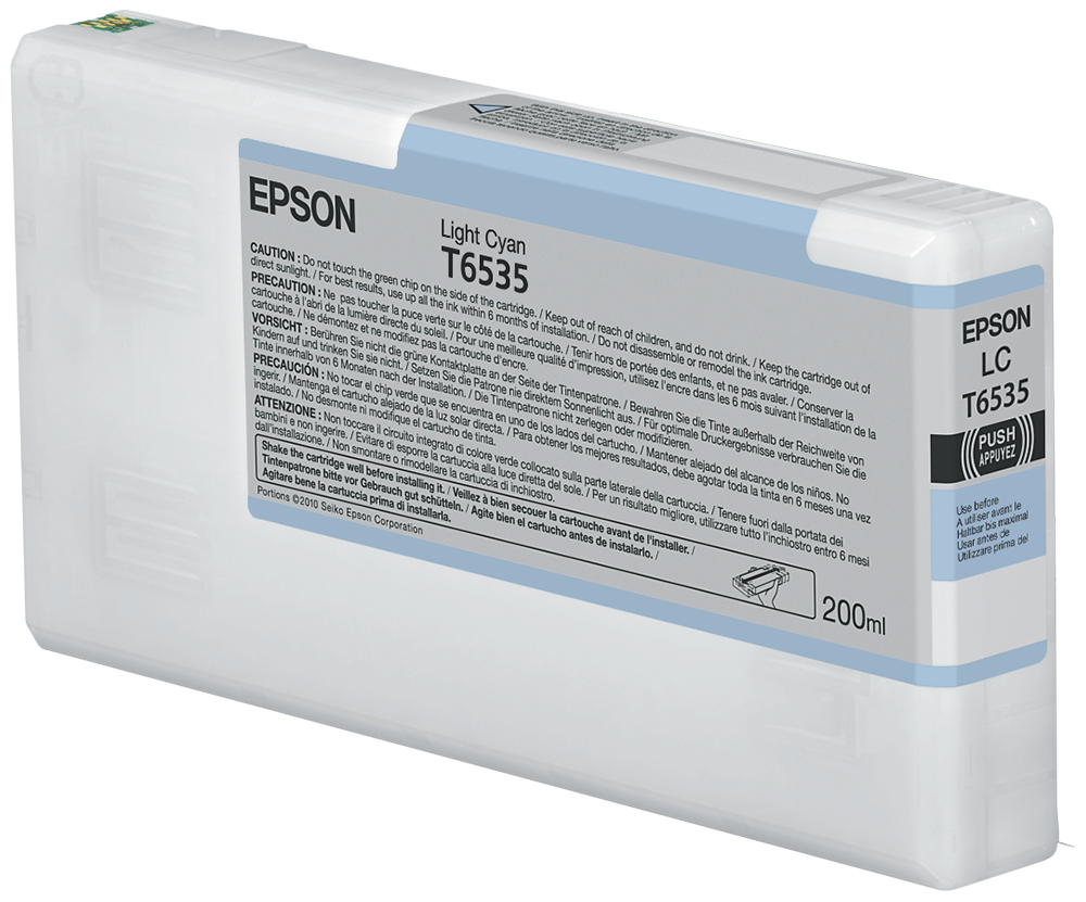 Epson C13T653500/T6535 Cartouche d'encre cyan claire 200ml pour Epson Stylus Pro 4900