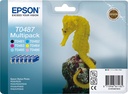 Epson C13T04874010/T0487 Cartouche d'encre multi pack Bk,C,M,Y,LC,LM 630pg + 5x430pg, 6x13ml UE6 pour Epson Stylus Photo R 300