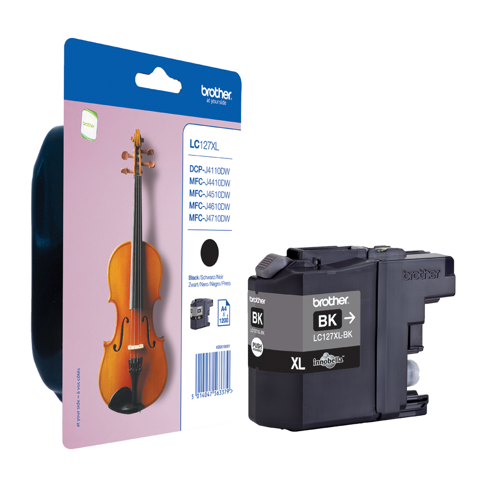 Brother LC-127XLBK Cartouche d'encre noire, 1.200 Pages ISO/IEC 24711 9ml pour Brother MFC-J 4510