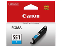 Canon 6509B001/CLI-551C Cartouche d'encre cyan, 332 Pages ISO/IEC 24711 121 Photos 7ml pour Canon Pixma IP 8700/IX 6850/MG 5450/MG 6350/MX 725