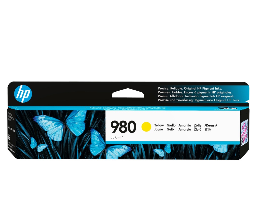 HP D8J09A/980 Cartouche d'encre jaune, 6.600 Pages ISO/IEC 24711 83ml pour HP OfficeJet X 555