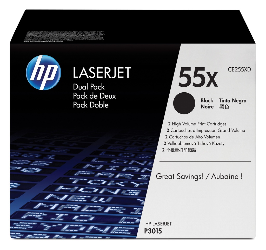 HP 55X 2-pack High Yield Black Original LaserJet Toner Cartridges toner cartridge