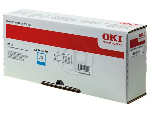 OKI 46507615 Kit toner cyan, 11.500 Feuilles ISO/IEC 19798 pour OKI C 712