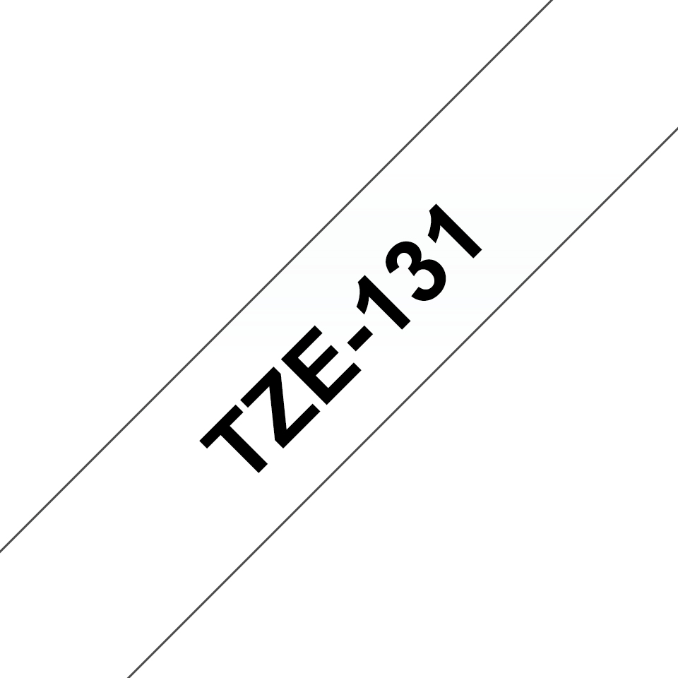 Brother TZE-131 DirectLabel noire sur Transparent Laminat 12mm x 8m pour Brother P-Touch TZ 3.5-18mm/6-12mm/6-18mm/6-24mm/6-36mm