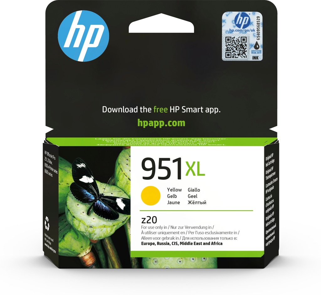 HP CN048AE/951XL Cartouche d'encre jaune haute capacité, 1.500 Pages ISO/IEC 24711 17ml pour HP OfficeJet Pro 8100/8610/8620