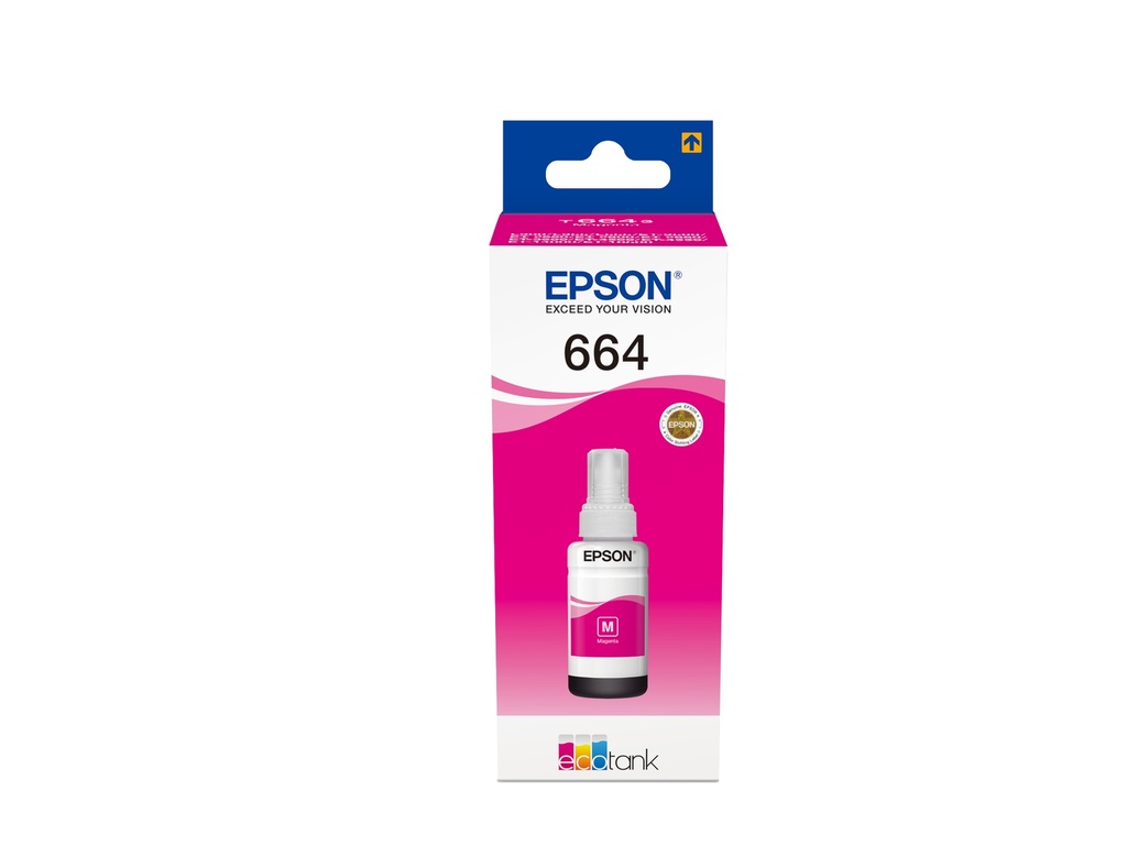 Epson C13T664340/664 Bouteille d'encre magenta, 6.500 Pages 70ml pour Epson L 300/655