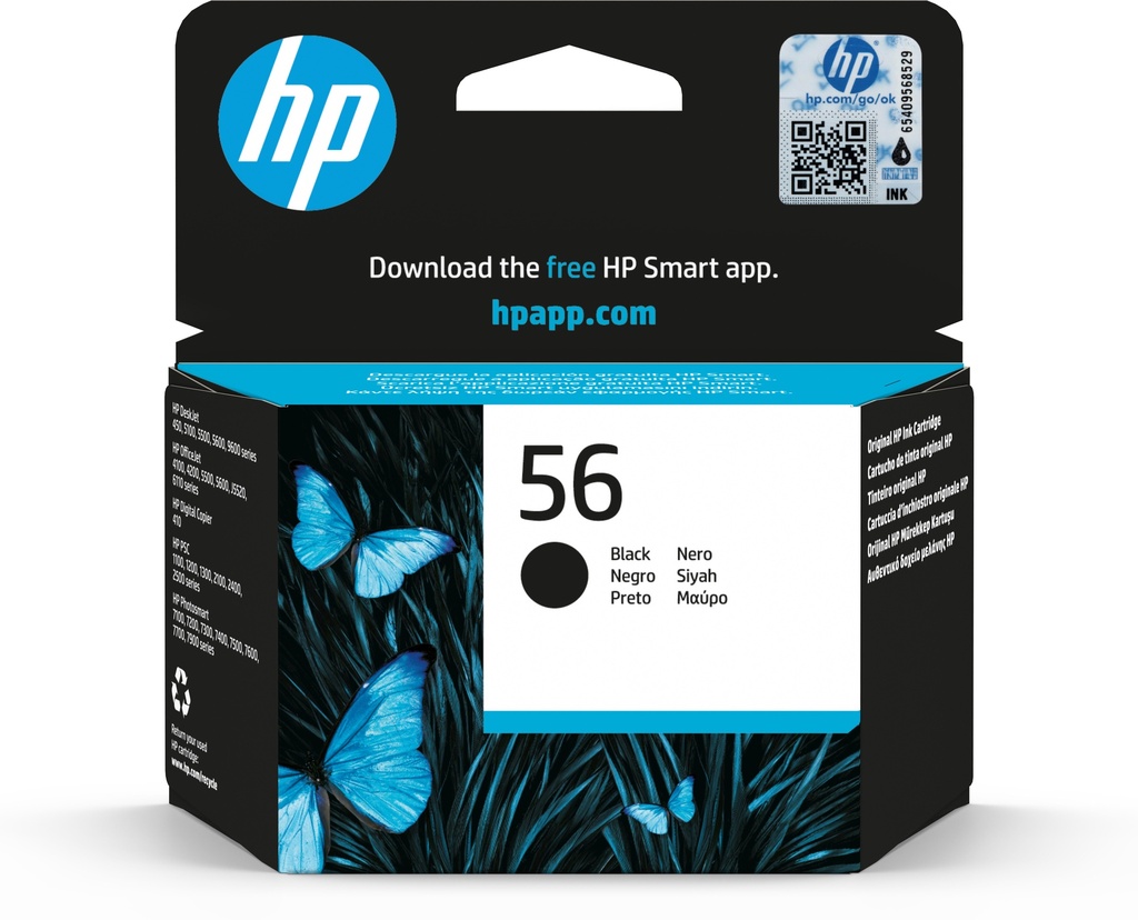 HP C6656AE/56 Cartouche à tête d'impression noire, 520 Pages ISO/IEC 24711 19ml pour HP DeskJet Series 5550/OfficeJet 4200 Series/OfficeJet 5610/PhotoSmart 7660/PSC 1110
