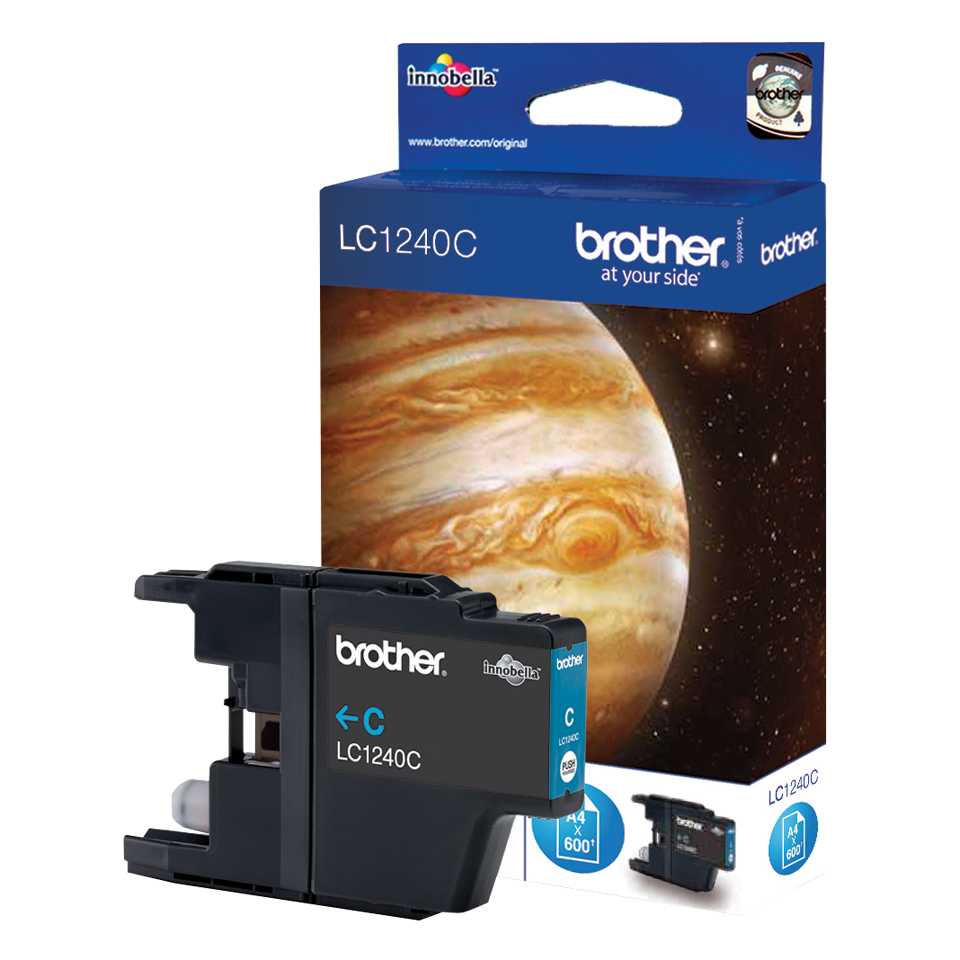 Brother LC-1240C Cartouche d'encre cyan, 600 Pages ISO/IEC 24711 pour Brother DCP-J 525/MFC-J 6510