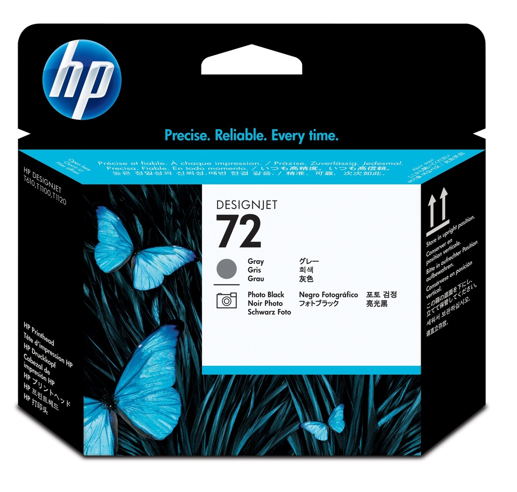 HP 72 Gray and Photo Black DesignJet Printhead ink cartridge