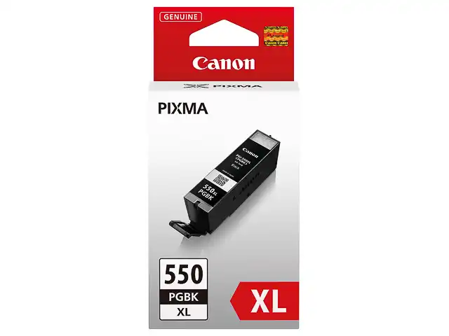 Canon 6431B001/PGI-550PGBKXL Cartouche d'encre noire haute capacité pigmentée, 500 Pages ISO/IEC 24711 5615 Photos 22ml pour Canon Pixma IP 8700/IX 6850/MG 5450/MG 6350/MX 725