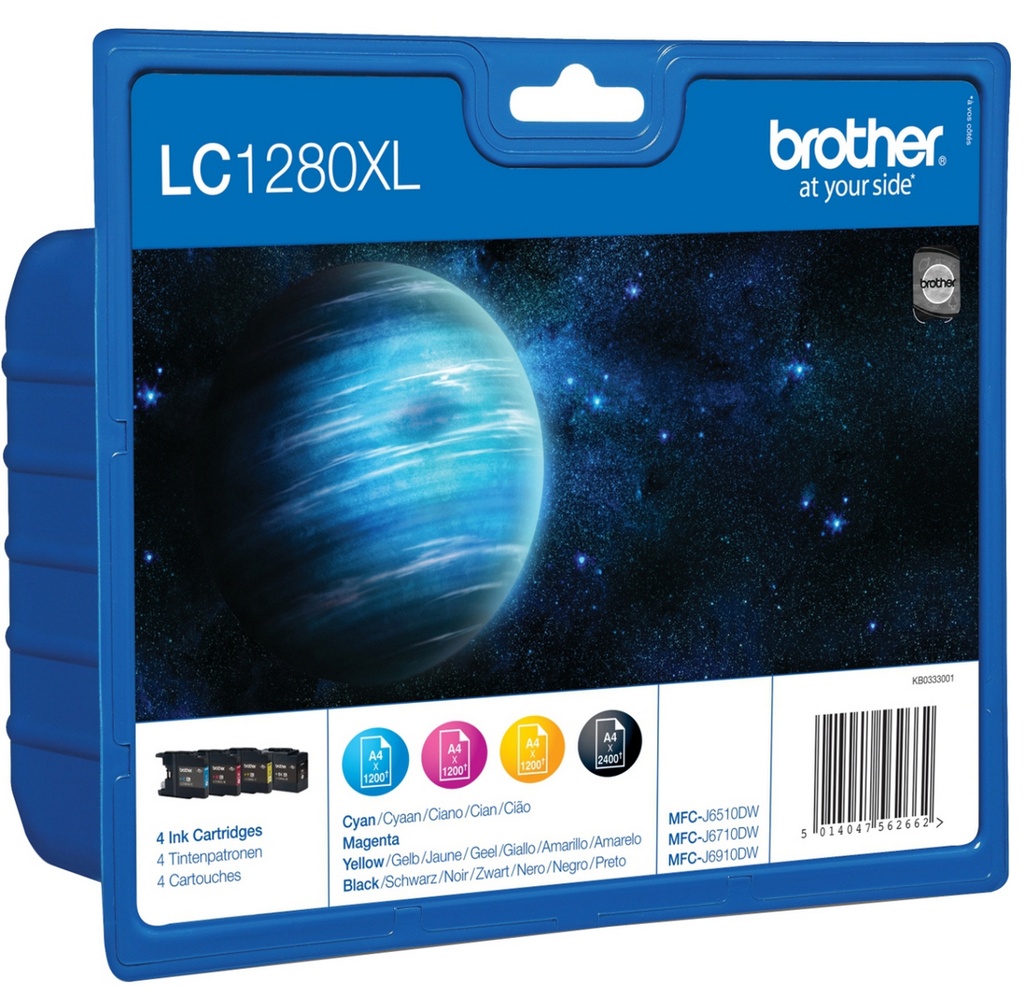 Brother LC-1280XLVALBPDR ink cartridge 4 pc(s) Original High (XL) Yield Black, Cyan, Magenta, Yellow
