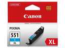 Canon 6444B001/CLI-551CXL Cartouche d'encre cyan haute capacité, 695 Pages ISO/IEC 24711 267 Photos 11ml pour Canon Pixma IP 8700/IX 6850/MG 5450/MG 6350/MX 725