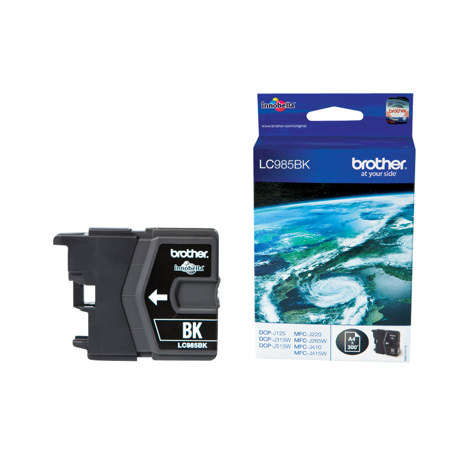 Brother LC-985BK Cartouche d'encre noire, 300 Pages ISO/IEC 24711 9ml pour Brother DCP-J 125